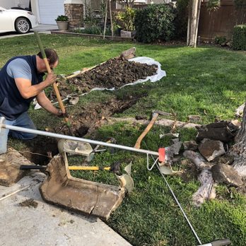 Mainline Plumbing - Jaime still diligently working through all of the roots. - Plumbing Near Me - Escalon, California Mainline Plumbing - Jaime still diligently working through all of the roots. - Plumbing Near Me - Escalon, California