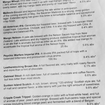 Council Rock Brewery - Sample menu July 2016. - Breweries Near Me - Cooperstown, New York Council Rock Brewery - Sample menu July 2016. - Breweries Near Me - Cooperstown, New York