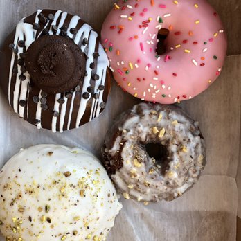 Brewnuts - Hummingbird done, Lemon-Marscapone done, strawberry frosted, and some chocolate abomination my fiancé loved - Donuts Near Me - Cleveland, Ohio