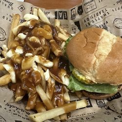 Wayback Burgers - Classic Burger with Poutine.