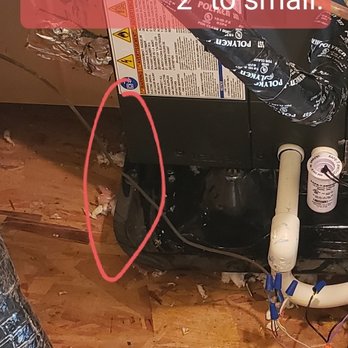 Artisan Air and Home Services - Picture taken by Brisk Air showing sloppy workmanship by Artisian Air. - Handyman Near Me