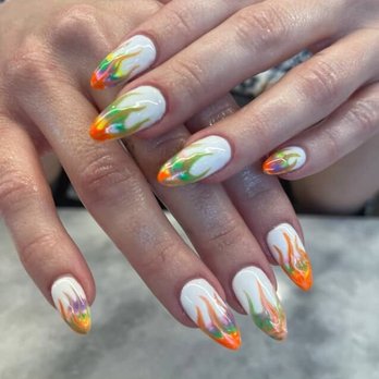 Chao Nail + Bar - Neon Flame Nails - Nail Salons Near Me - Nashville, Tennessee