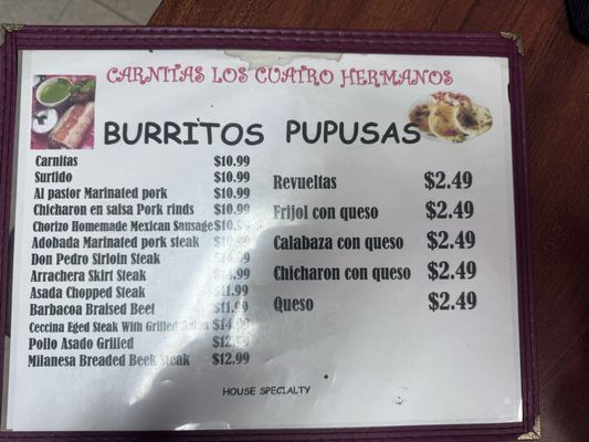 Menu photo 1 Los Cuatro Hermanos Springdale, AR