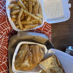 M & A Seafood - Catfish sandwich and fries
