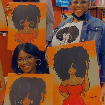 Painting with a Twist - Our 'Curvy Confidence' painting. - Paint & Sip Near Me - Atlanta, Georgia