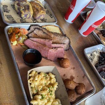 SMKD BBQ - 2 meat 2 sides : brisket and pastrami, sweet potato hush puppies and Mac n cheese! - American Near Me - Henderson, Nevada SMKD BBQ - 2 meat 2 sides : brisket and pastrami, sweet potato hush puppies and Mac n cheese! - American Near Me - Henderson, Nevada