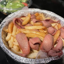 French Fries with Sliced Hotdog