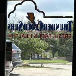 Thundercloud Subs - Door sign from indoors