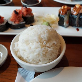 Amarit Thai & Sushi - Rice with half sushi rolls in back ground - Thai Near Me - Chicago, Illinois