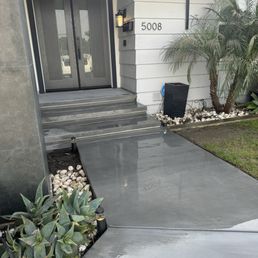 Concrete walkway and cantilever (floating) steps. Concrete walkway and cantilever (floating) steps.