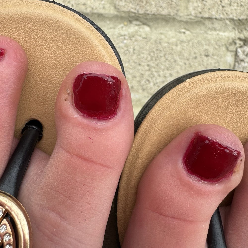 Wonder Nails - This was literally like 20-25 mins after my pedi. I had them repaint them, but it still didn't look very good. - Nail Salons Near Me - Chesapeake, Virginia Wonder Nails - This was literally like 20-25 mins after my pedi. I had them repaint them, but it still didn't look very good. - Nail Salons Near Me - Chesapeake, Virginia