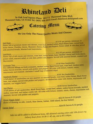 Menu photo 4 Rhineland Deli Thousand Oaks, CA