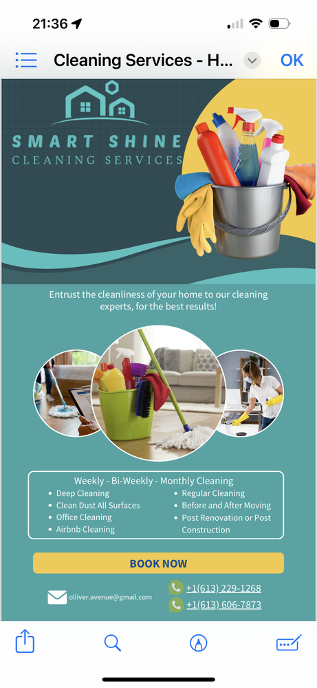 SMART SHINE CLEANING SERVICES - Updated March 2026 - Ottawa, Ontario ...