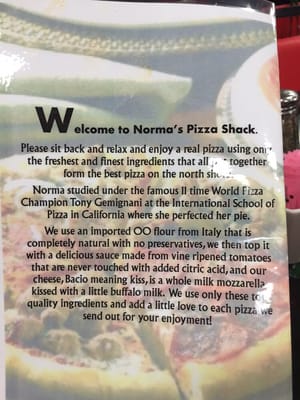 Menu photo 3 Norma's Pizza Shack Covington, LA