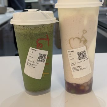 Tea Hut - Oreo matcha  Extra Thick Taro N Milk - Bubble Tea Near Me - San Carlos, California