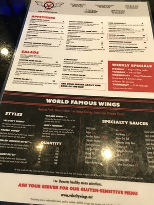 Menu photo 4 Velocity Wings Sterling, VA