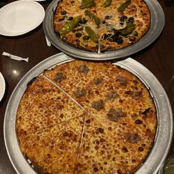 Colony Grill - Half cheese, half sausage  Hot Oil, Stingers, half olive