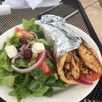 Greco Fresh Grille - Chicken gyro with a side Greek salad - Greek Near Me - Charlotte, North Carolina