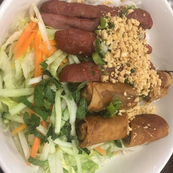 Pho Today - grilled pork balls and spring rolls on rice vermicelli - Vietnamese Near Me - South Plainfield, New Jersey Pho Today - grilled pork balls and spring rolls on rice vermicelli - Vietnamese Near Me - South Plainfield, New Jersey
