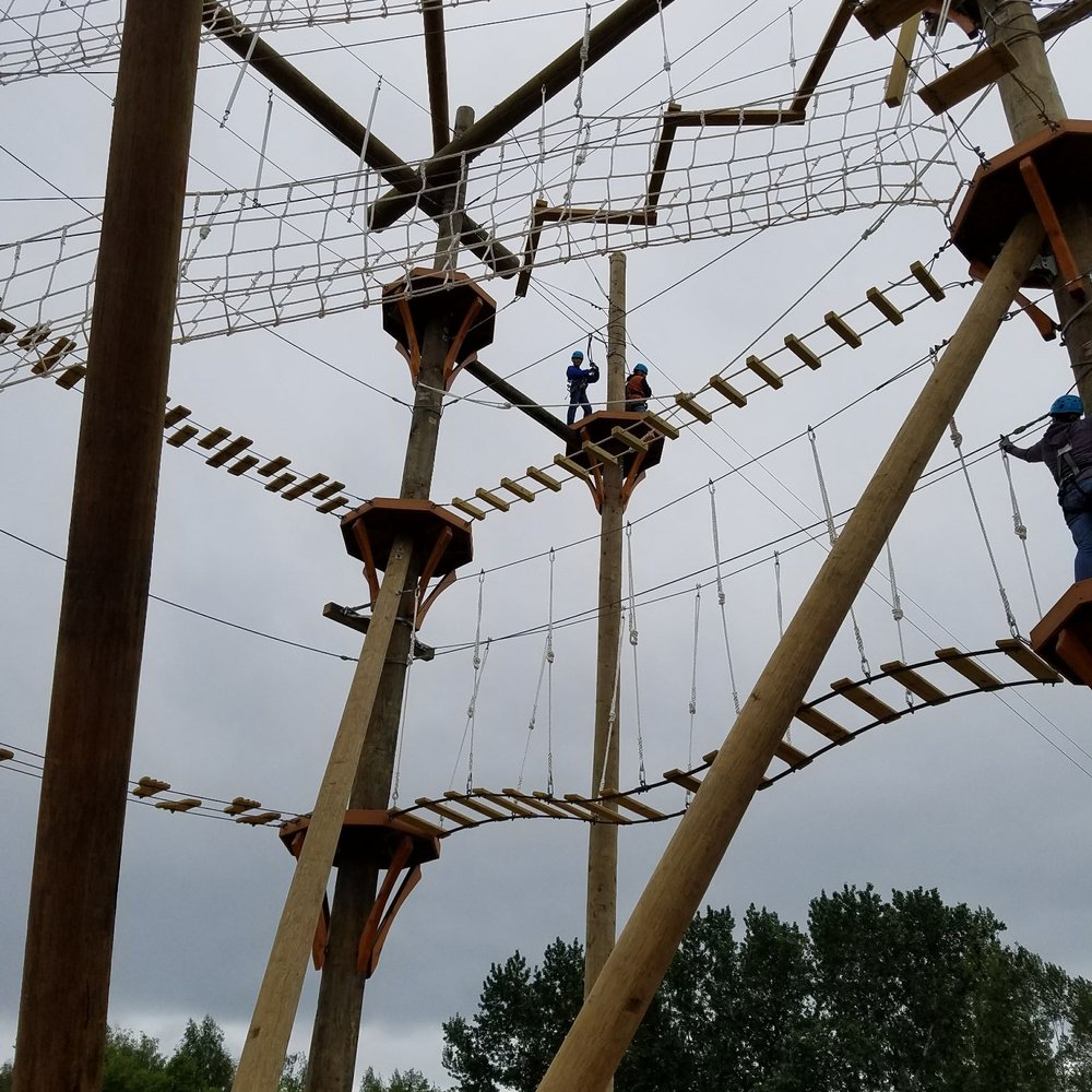 High Trek Adventures Seattle Zipline - Ready to go on the zip-line. - Ziplining Near Me - Everett, Washington High Trek Adventures Seattle Zipline - Ready to go on the zip-line. - Ziplining Near Me - Everett, Washington