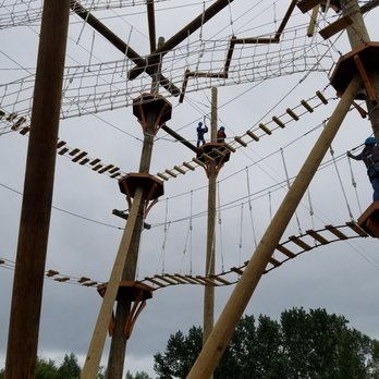 High Trek Adventures Seattle Zipline - Ready to go on the zip-line. - Ziplining Near Me - Everett, Washington