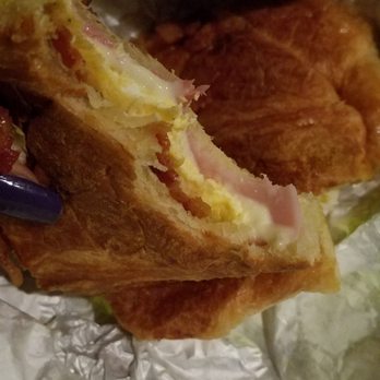 ABC Donuts - Ham, egg, swiss n bacon on croissant, pannini press-grilled style, so good! - Donuts Near Me - Los Angeles, California