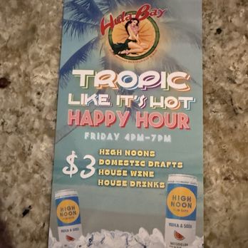 Hula Bay Club - Happy Hour Menu - Seafood Near Me - Tampa, Florida Hula Bay Club - Happy Hour Menu - Seafood Near Me - Tampa, Florida