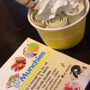 At Munchies - Green Tea Matcha Rolled Ice Cream - Ice Cream & Frozen Yogurt Near Me - Naperville, Illinois