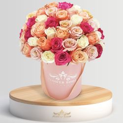 Flower Boom Dallas - Multicolor arrangement from beautiful bright colored roses.
