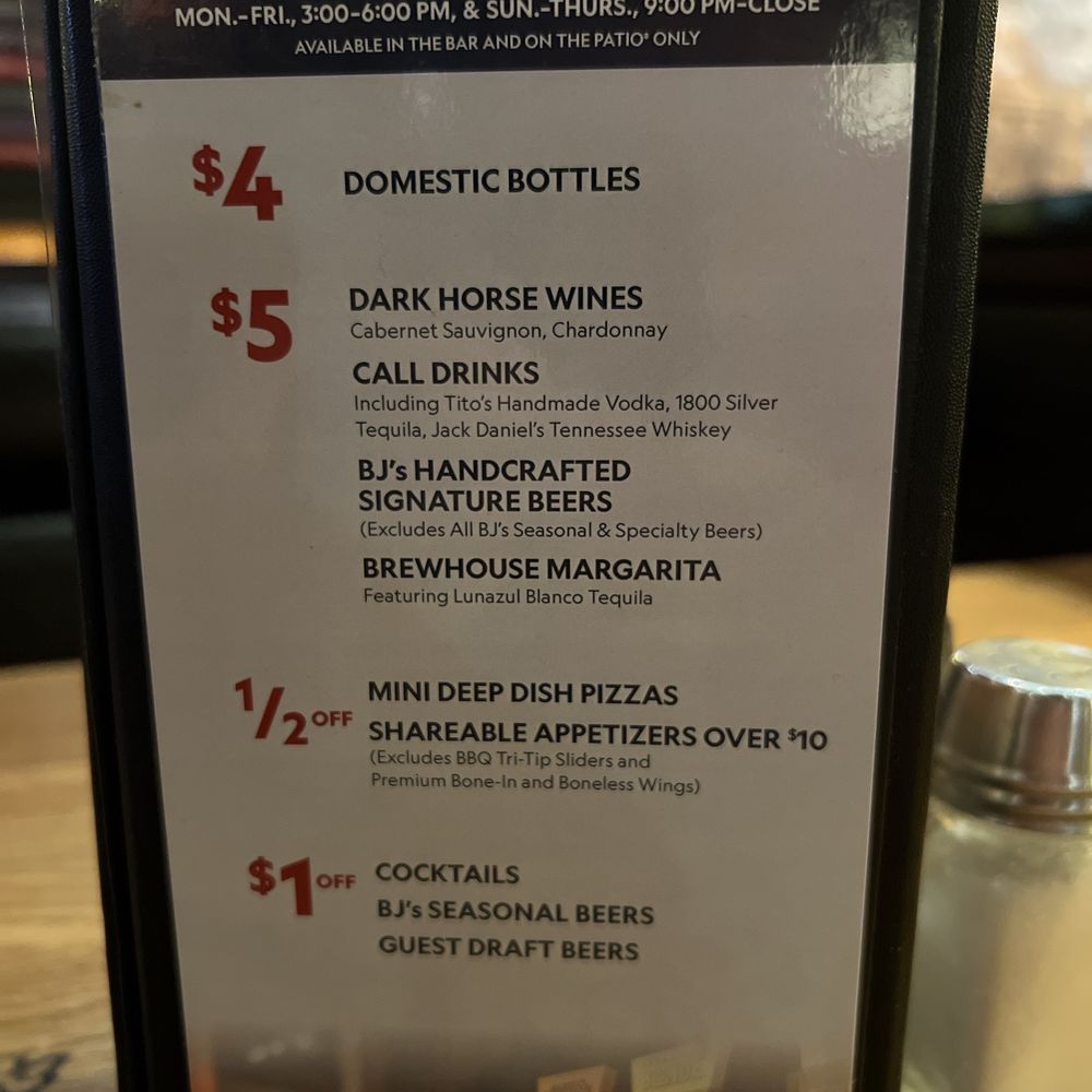 BJ's Restaurant & Brewhouse - Happy hour menu - New American Near Me - Orlando, Florida BJ's Restaurant & Brewhouse - Happy hour menu - New American Near Me - Orlando, Florida