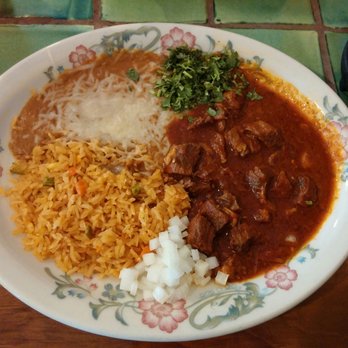 Hacienda Tequila - Chile colorado (beef). This is the lunch portion. Dinner portion is bigger. Some of the tastiest colorado I've had! - Mexican Near Me - Clovis, California Hacienda Tequila - Chile colorado (beef). This is the lunch portion. Dinner portion is bigger. Some of the tastiest colorado I've had! - Mexican Near Me - Clovis, California