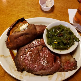 Texas Roadhouse - 10 oz Prime Rib w/loaded sweet potato & green beans - Steakhouses Near Me - Prescott, Arizona Texas Roadhouse - 10 oz Prime Rib w/loaded sweet potato & green beans - Steakhouses Near Me - Prescott, Arizona
