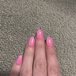 Pink chrome nails