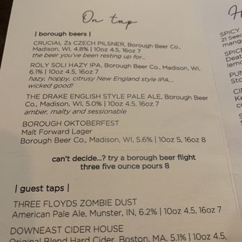 The Borough Kitchen and Cocktails - Drink menu - Brewpubs Near Me - Madison, Wisconsin The Borough Kitchen and Cocktails - Drink menu - Brewpubs Near Me - Madison, Wisconsin