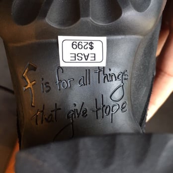 John Fluevog Shoes - "F is for all things that give hope" - Shoe Stores Near Me - San Francisco, California