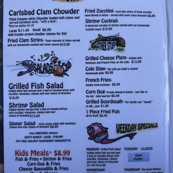 Harbor Fish Cafe - Menu as of 4/23/2026 - Seafood Near Me - Carlsbad, California
