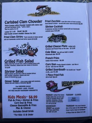 Menu photo 3 Harbor Fish Cafe Carlsbad, CA