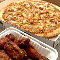 Pizza Primetime - BBQ Chicken Pizza and wings