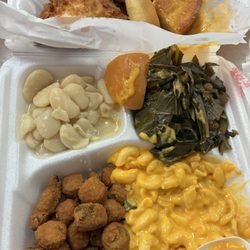 Good Ol Buffet - Fried chicken, beans, greens, rutabaga,fried okra, mac n cheese, rolls and cornbread