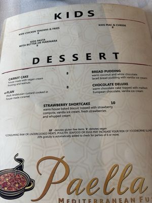 Menu photo 3 Paella's Mediterranean Fusion  Naples, FL
