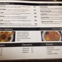 Adulis Restaurant & Cafe - Adulis menu