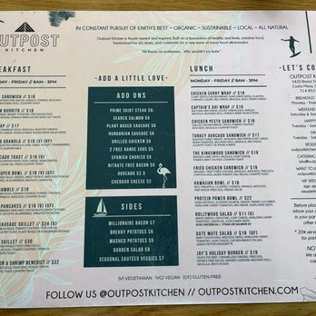 Outpost Kitchen - Menu - Breakfast & Brunch Near Me - Costa Mesa, California Outpost Kitchen - Menu - Breakfast & Brunch Near Me - Costa Mesa, California