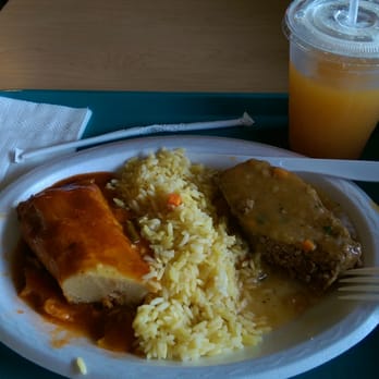 Rubio's Cafe - Two main courses for lunch today. Couldnt resist when i saw meatloaf and enchilada. - Mexican Near Me - Los Angeles, California