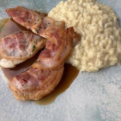 Per Bacco - Rabbit saltimbocca with risotto