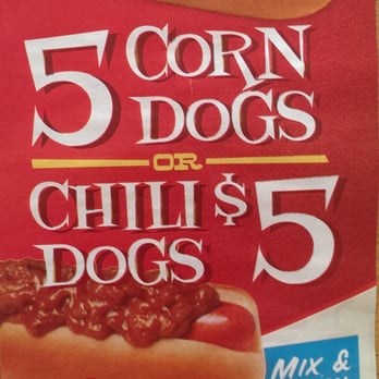 Wienerschnitzel - Five for $5, only $1 per item, a good deal.  FYI, 2 hot dogs are plenty, so this can feed 2-3 people easily if not 4-5 lightly. - Hot Dogs Near Me - Lawndale, California