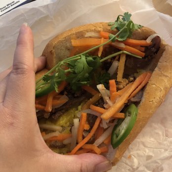 Lang's Bakery - Inside of Lang's Grilled Pork bahn mi - Bakeries Near Me - Oklahoma City, Oklahoma