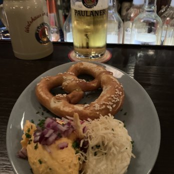 Wirtshaus in der Au - Beer cheese and pretzel with house draft beer - German Near Me - Munich, BY Wirtshaus in der Au - Beer cheese and pretzel with house draft beer - German Near Me - Munich, BY