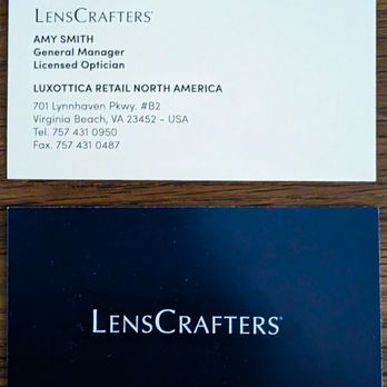 LensCrafters - This is the business card for the general manager.  Photo taken October 31, 2023. - Eyewear & Opticians Near Me - Virginia Beach, Virginia