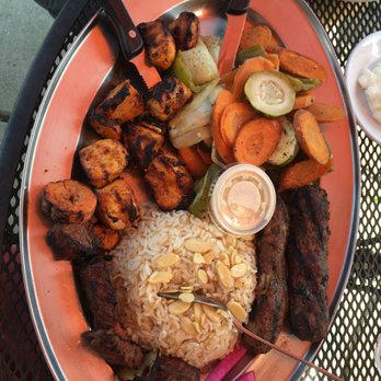 La Marsa - Brighton - Shish for two, lamb veggie soup, fatoosh salad (giant for a side portion)! - Middle Eastern Near Me - Brighton, Michigan