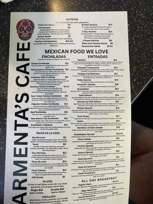 Menu photo 2 Armenta's Cafe San Angelo, TX